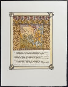 Mucha - Ornately Illustrated Page with Image and Text to each side
