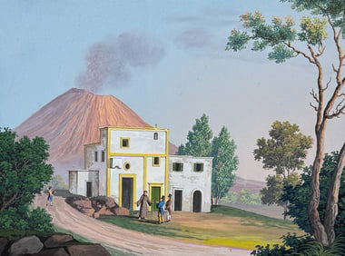 De Vito, Original Painting - The Hermitage of Vesuvia (L'Eremitaggio del Vesuvia)