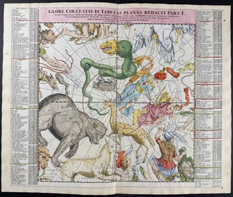 Doppelmayr & Homann - Constellation Chart, Gnomonic Projection of Stars (Globi Coelestis in Tabulas