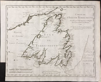 Charlevoix after Bellin - Map of Newfoundland