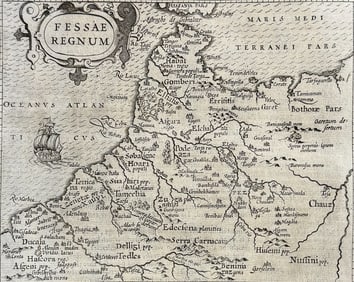 Purchas, pub. 1625 - Map of Fez (Fes) (Africa, Spain, Morocco)