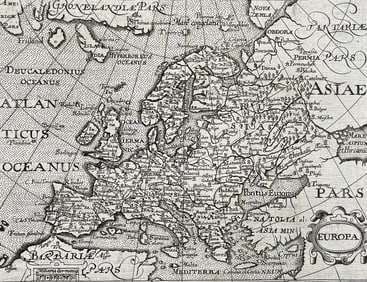 Purchas, pub. 1625 - Map of Europe