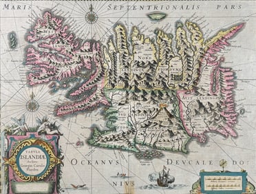 Mercator & Hondius, pub. 1634 - Map of Iceland