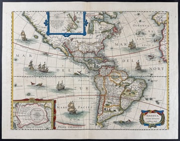 Hondius & Jansson, pub. 1631 - Map of the Americas