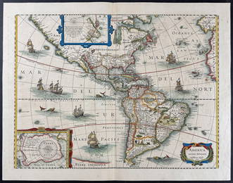 Hondius & Jansson, pub. 1631 - Map of the Americas