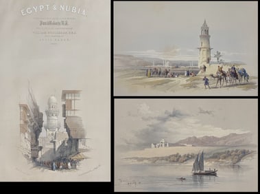 David Roberts, Royal Sub Ed - 4 Lithographs of Holy Land, Syria, Idumea, Arabia, Egypt, & Nubia