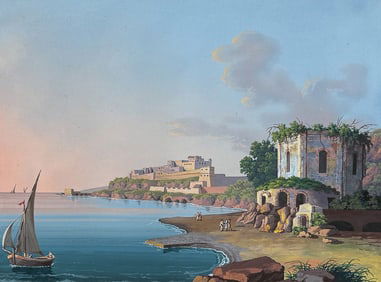 De Vito, Original Painting - Temple of Venus in Baja (Tempio di Venere a Baja)