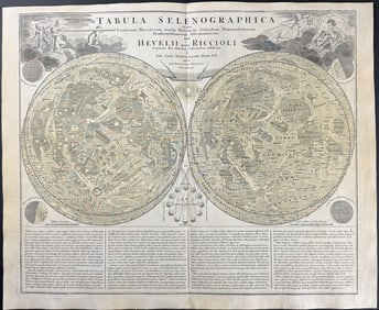 Doppelmayr & Homann - Map of the Surface of the Moon based on Hevelius and Riccioli models (Tabula
