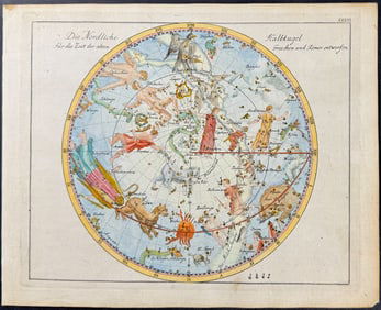 Bode - Constellation Chart: Northern Celestial Sky. 33