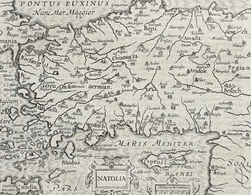 Purchas, pub. 1625 - Map of Asia Minor (Anatolia, Turkey)
