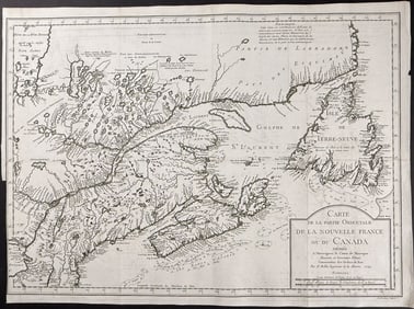 Charlevoix after Bellin - Map of New France or Canada