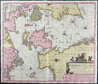 Van Keulen, Rare - Map of Skagerack with Denmark, Sweden and Germany