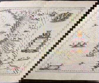 Blaeu, pub. 1635 - Map of New England (Important Early Map of the East Coast)