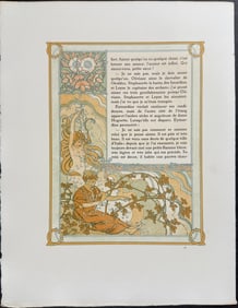 Mucha - Ornately Illustrated Page with Image and Text to each side