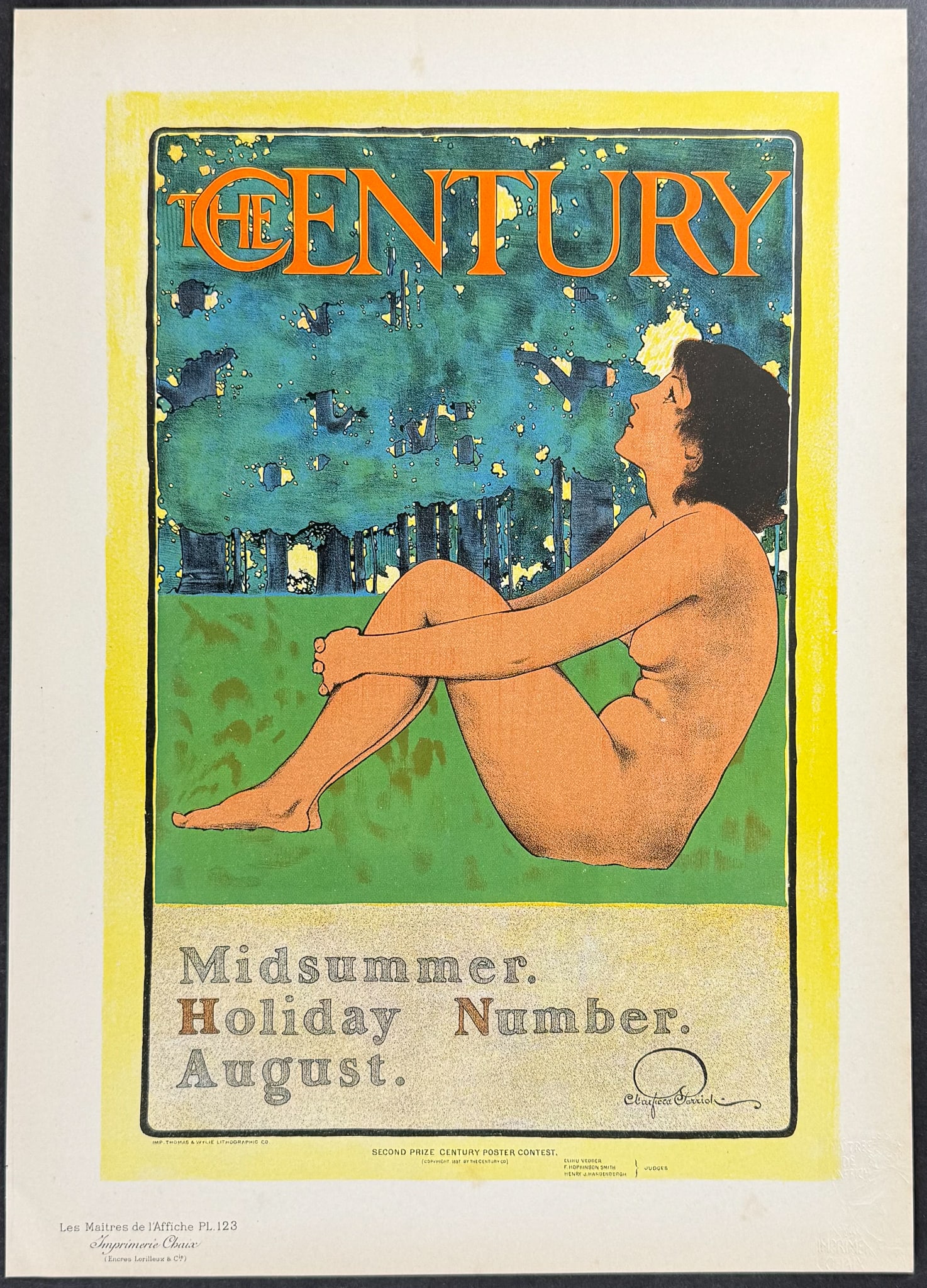 Maitres Affiches by Parrch - The Century Magazine: This first edition, folio lithograph after a poster is from Les Maitres de l'Affiche. The work was published by Imprimerie Chaix under the direction of Jules Cheret in Paris between 1896 and 1900. The
