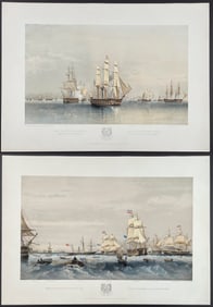Brierly - Pair of Folio Lithographs of Ships or Fleets
