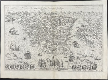 Braun & Hogenberg, pub. 1575 - Important and Early View of Constantinople (Istanbul), Turkey