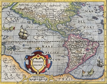 Purchas, pub. 1625 - Map of the Americas