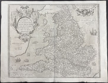 Ortelius, pub. 1580 - Map of England