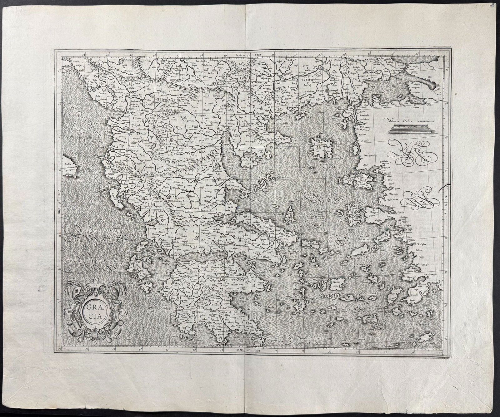 Mercator, pub. 1630 - Map of Greece (1 of 2)