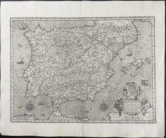 Mercator, pub. 1630 - Map of Spain & Portugal