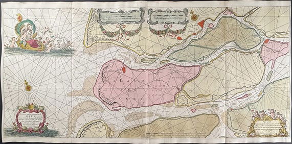 Van Keulen, Rare - Chart of the Mouth of the Maas River