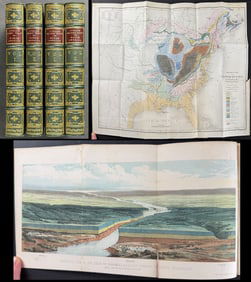Lyell's Travels in North America, Canada, and Nova Scotia & Second Visit - 4 Volumes with 7 Plates &