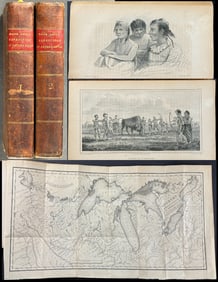 Keating & Long's Narrative of an Expedition - 2 Volumes with 1 Folding Map & 15 Engravings