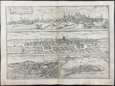 Braun & Hogenberg, pub. 1575 - Views of Germany: Nuremberg, Ulm, Salzburg, Lin