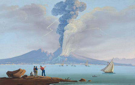 De Vito, Original Painting - Mount Vesuvius Eruption of 1822 (Eruzione de' 22 Ottob.. 1822)