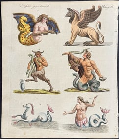 Bertuch - Mythical Animals (Mermaid, Mermen, Gryphon, Faun, Seahorse)