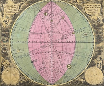 Cellarius - Celestial Chart [Hemisphaeria Sphaerarum Rectae et Obliquae]