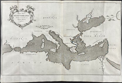 Kircher, pub. 1682 - Map of the Mediterranean Sea