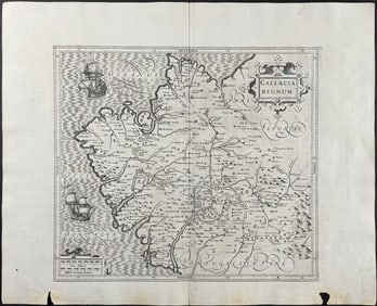 Mercator, pub. 1630 - Map of Northwest Spain
