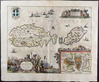 Jansson & Hondius, pub. 1656 - Map of Malta