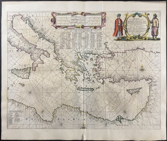 Jansson & Hondius, pub. 1656 - Chart of the Meditteranean Sea