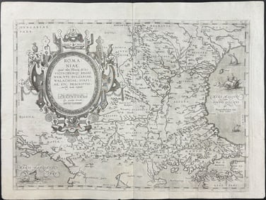 Ortelius, pub. 1580 - Map of Romania