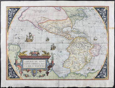 Ortelius, pub. 1580 - Map of the Americas