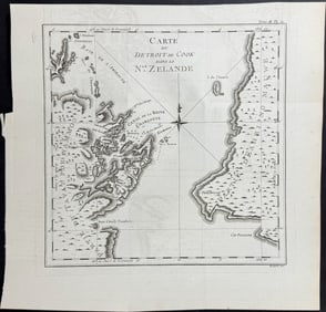 Captain Cook - Chart of Cook's Strait in New Zealand