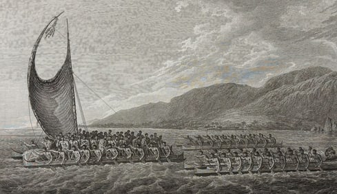 Captain Cook - Tereoboo, King of Owyhee, bringing Presents to Captain Cook (Hawaii). 61