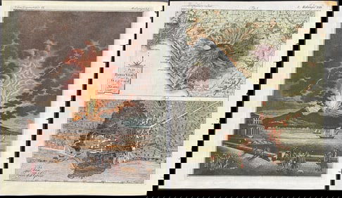 Bertuch - 4 Engravings of Mount Vesuvius Volcano