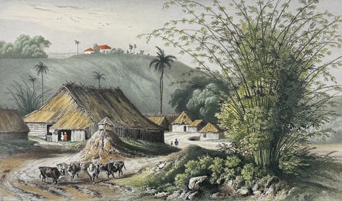 Vaillant - View of Malacca Strait, Singapore (Environs de Singapour, Detroit de Malacca). 74