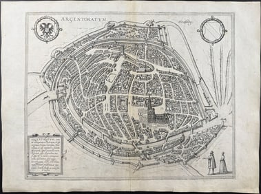 Braun & Hogenberg, pub. 1575 - View of Strasbourg, France