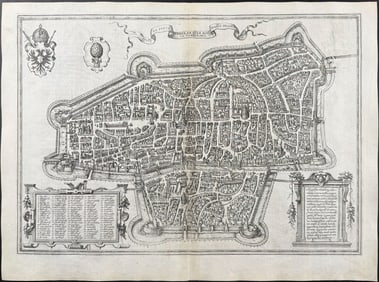 Braun & Hogenberg, pub. 1575 - View of Augsburg, Germany