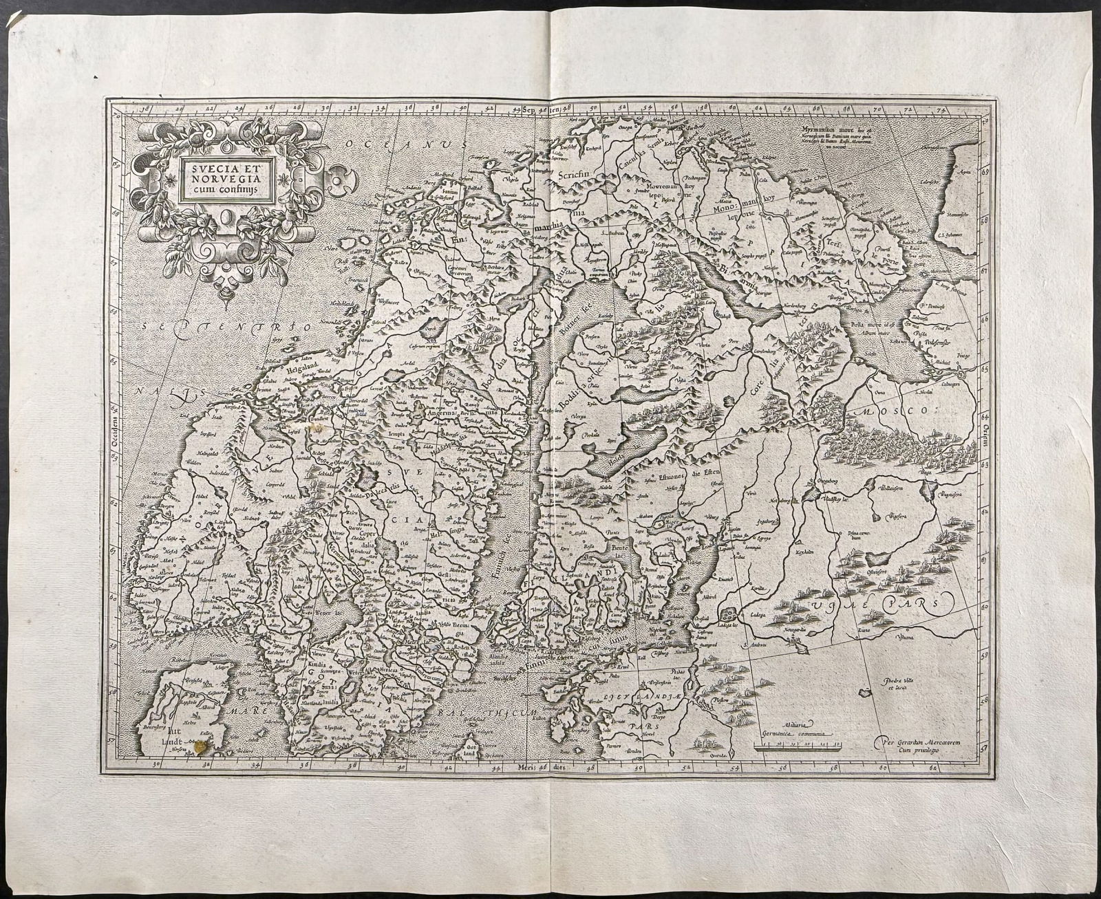 Mercator, pub. 1630 - Map of Scandinavia (Sweden, Norway, Finland) (1 of 2)
