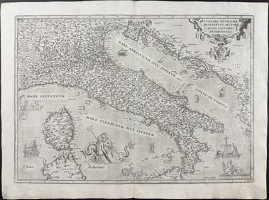 Ortelius, pub. 1580 - Map of Italy