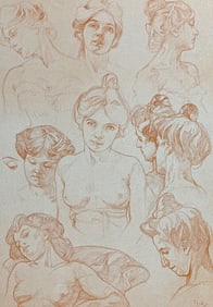 Mucha, Folio - Illustration of Topless Women. 20