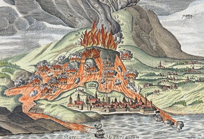 Seyfried, pub. 1694 - Mount Etna Volcano Erupting