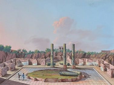 De Vito, Original Painting - Temple of Serapis in Pozzuoli (Tempio di Serapide a Pozzuoli)