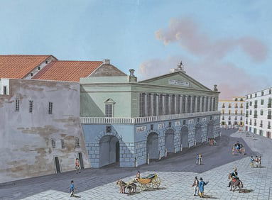 De Vito, Original Painting - Theater of S. Carlo in Naples (Teatro di S. Carlo in Napoli)